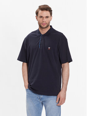 Tommy Hilfiger Tommy Hilfiger Polo Monogram Placket MW0MW30785 Granatowy Loose Fit