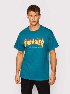 Thrasher Thrasher T-Shirt Flame Modrá Regular Fit