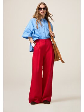 Oltre Oltre Spodnie materiałowe P014R008438N016 Czerwony Baggy Fit