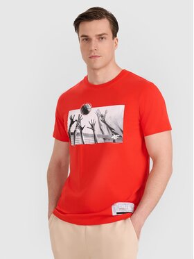 4F 4F T-shirt 4FRAW25TTSHM3319-62S Rosso Regular Fit