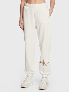 Calvin Klein Jeans Calvin Klein Jeans Teplákové nohavice J20J220265 Écru Relaxed Fit