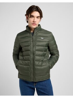 Lee Lee Kurtka przejściowa Stand Collar Puffer Zielony Regular Fit