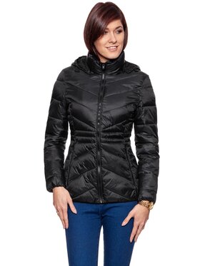 Wrangler Wrangler Kurtka damska SHORT PUFFER Czarny Slim Fit