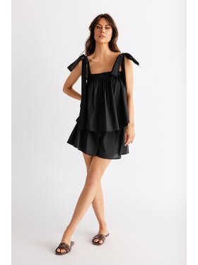 STONE SKIRTS STONE SKIRTS Komplet koszula i spodnie materiałowe Lila Czarny Relaxed Fit