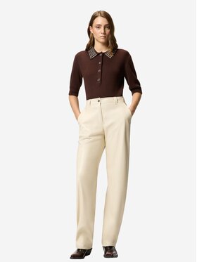 PINKO PINKO Jazdecké nohavice Pantaloni balloon effetto pelle soft touch Béžová Regular Fit