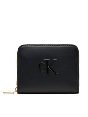 Calvin Klein Calvin Klein Mały Portfel Damski Raised Ck Medium Zip LV04F1026G Czarny