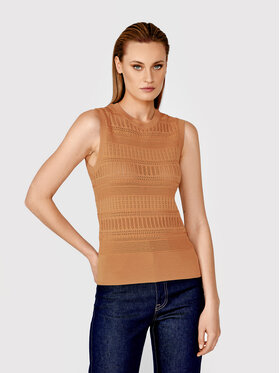 Simple Simple Felső SWD027 Barna Slim Fit