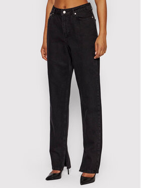 NA-KD NA-KD Jeansy Side Slit 1018-008282-0002-581 Czarny Regular Fit