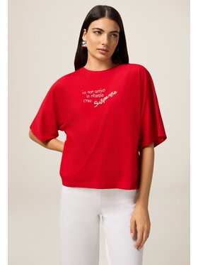 Oltre Oltre T-shirt G035J004395N016 Rosso Boxy Fit