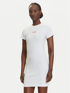 Tommy Jeans Tommy Jeans Ежедневна рокля Script DW0DW21186 Екрю Slim Fit