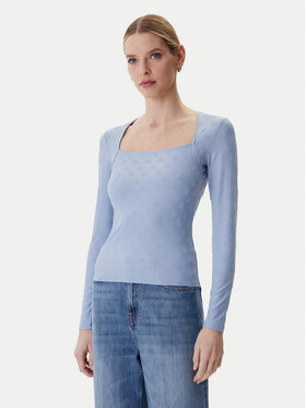Guess Guess Bluzka W6RP45 KA660 Niebieski Regular Fit