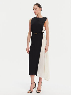 Simona Corsellini Simona Corsellini Kokteilinė suknelė P25CPAB01001 Juoda Slim Fit