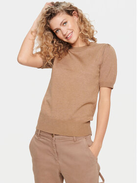 Saint Tropez Saint Tropez Džemper 30511788 Smeđa Classic Fit