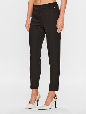 Maryley Maryley Kalhoty z materiálu 23IB52Z/41BK Černá Regular Fit