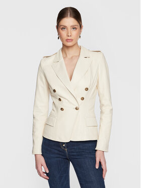 Elisabetta Franchi Elisabetta Franchi Kožená bunda GD-28Z-31E2-V960 Écru Slim Fit