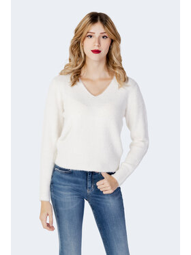 ONLY ONLY Maglione ELLA PIUMO LS V-NECK CC KNT Bianco V-Neck Fit