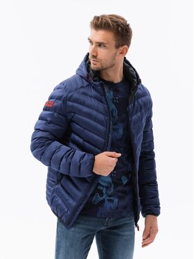 Ombre Ombre Kurtka zimowa C368 Niebieski Regular Fit