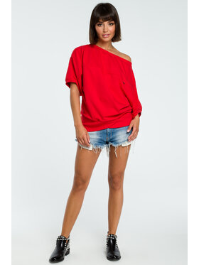 BeWear BeWear Bluza B079 Czerwony Baggy Fit