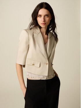 Oltre Oltre Giacca di transizione R084R102520N021 Crema Regular Fit