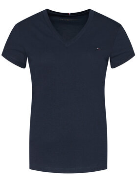 Tommy Hilfiger Tommy Hilfiger Tričko Heritage V-Neck Tee WW0WW24969 Tmavomodrá Regular Fit