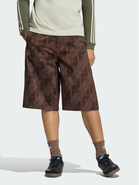 adidas adidas Szorty materiałowe 171836 Brązowy Loose Fit