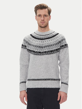 Pepe Jeans Pepe Jeans Sweter Fairisle PM702504 Szary Regular Fit