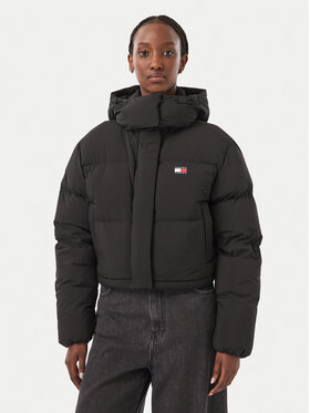 Tommy Jeans Tommy Jeans Пухено яке Alaska DW0DW18609 Черен Cropped Fit