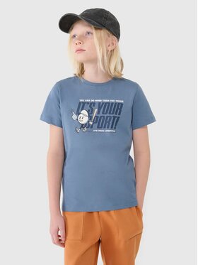 4F 4F T-Shirt 4FJRSS25TTSHM2568-34S Niebieski Regular Fit