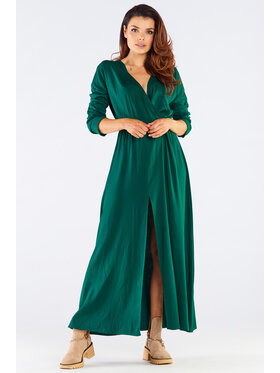 Awama Awama Sukienka letnia A454 Zielony Basic Fit