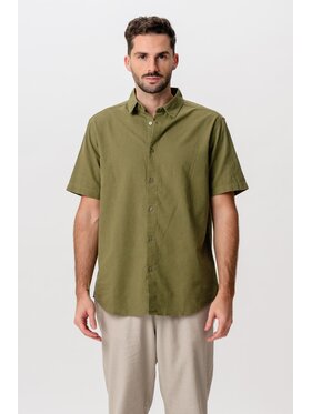 TeeShoppen TeeShoppen Koszula 'Basic Collection' Zielony Regular Fit