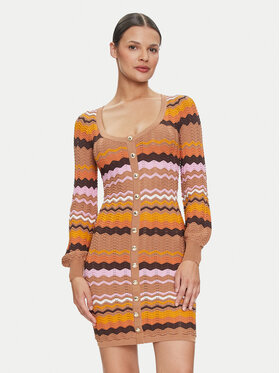 Guess Guess Trikotažinė suknelė W4YK90 Z3GC0 Oranžinė Regular Fit