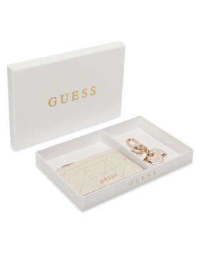 Guess Guess Sada pouzdro na karty a klíčenka GFBOXW P6202 Écru