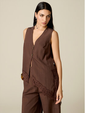 Oltre Oltre Bluzka 2167R003269N032 Brązowy Regular Fit