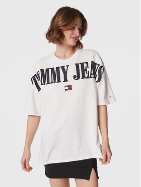 Tommy Jeans Tommy Jeans Tricou Archive DW0DW14914 Alb Oversize