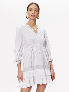 TWINSET TWINSET Sukienka letnia 231TT2151 Biały Regular Fit