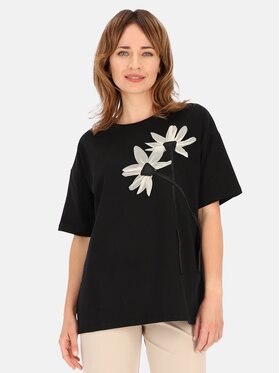 Perso Perso T-Shirt TCE240012F Czarny Regular Fit
