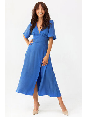 Lunedi Lunedi Sukienka codzienna Romatica Maxi z Tancelu i Wiskozy Indigo Niebieski Regular Fit