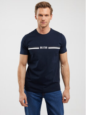 BIG STAR BIG STAR T-Shirt LEXOR Granatowy Basic Fit