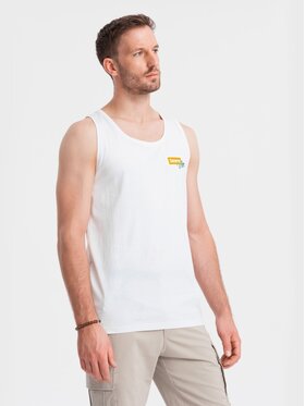 Ombre Ombre Tank top OM-TSTT-0191 Biały Regular Fit