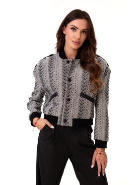 MANDRAGORA MANDRAGORA Kurtka bomber Ira Szary Casual Fit