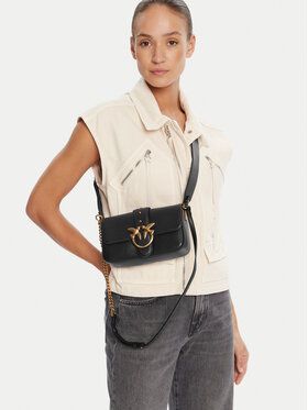 PINKO PINKO Ročna torba Love One Mini Slouchy Fl PE 25 PLTT 104340 A0QO Črna