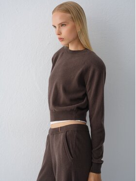 La Mania La Mania Svetr ELLA Tmavě béžová Basic Fit