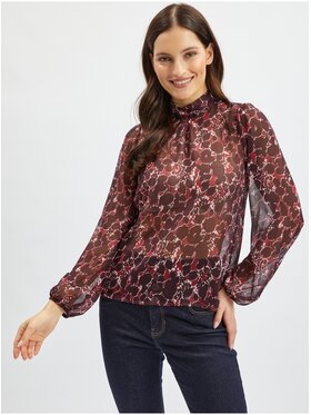 Orsay Orsay Bluzka 650239467000__34 Bordowy Regular Fit