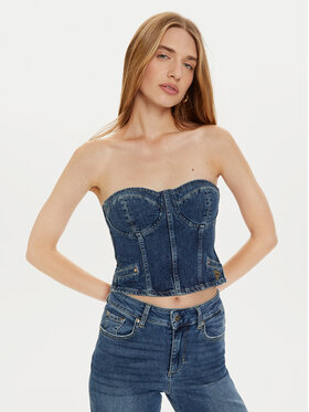 Guess Guess Top W4PH0T D5JT1 Bleumarin Slim Fit