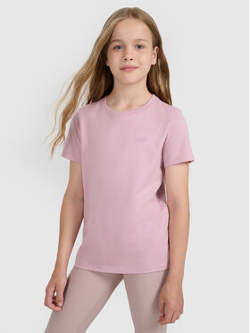 4F 4F T-Shirt BASIC+ Różowy jasny Oversize