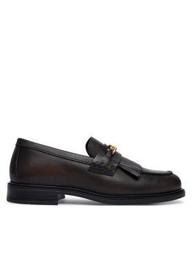 Tommy Hilfiger Tommy Hilfiger Chunky loafers Th Chain Fringe Leather Loafer FW0FW09668 Marrone scuro