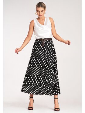 FIGL FIGL Plisovaná sukňa M1155 Čierna Flared Fit