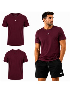 4F 4F T-Shirt TTSHM3947-060S Bordowy Regular Fit