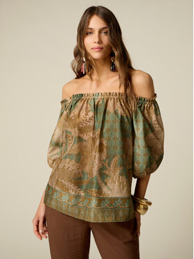 Oltre Oltre Blusa 2139J000933N0S5 Verde Over Fit