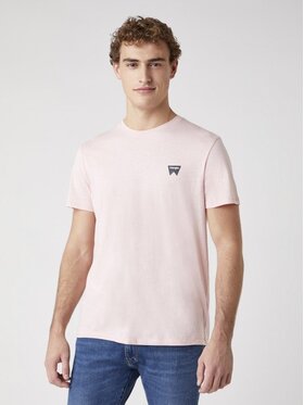 Wrangler Wrangler T-shirt SS SIGN OFF TEE Rosa Regular Fit